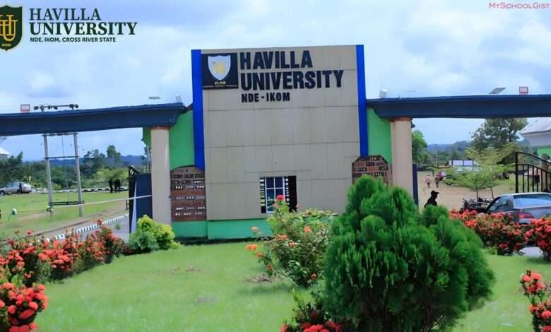 Havilla university Calabar president daughter